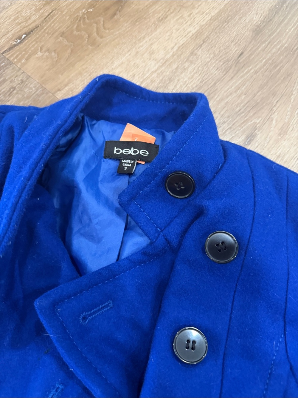 bebe Cobalt Blue Double-Breasted Wool-Blend Blazer - Picture 4 of 9